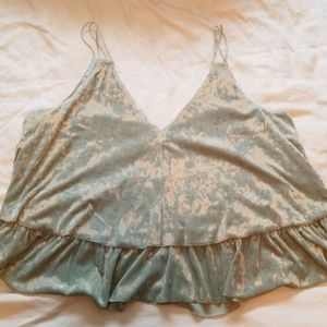 Crushed velvet cropped tank